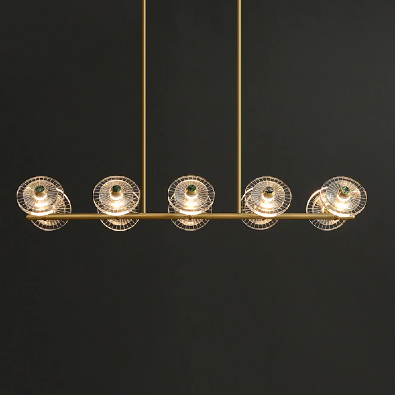 Потолочный светильник JANICA LONG L8 Black Brass от ImperiumLoft