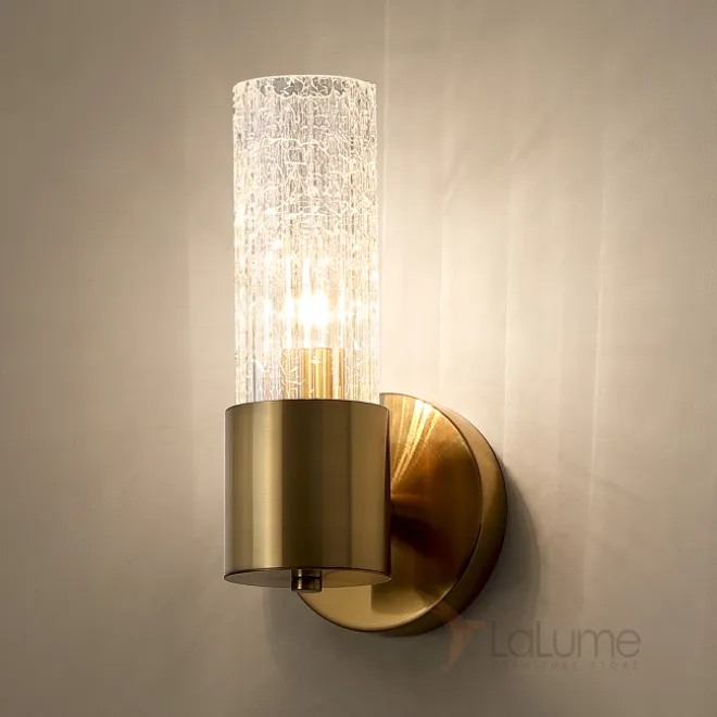 Серия настенных светильников с цилиндрическими плафонами из кракелированного стекла IRAIDA L1