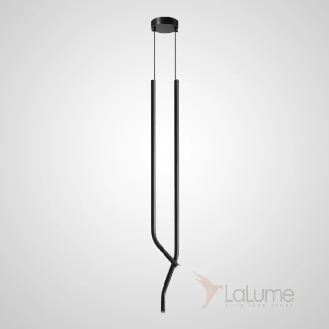 Готовая комбинация подвесных светодиодных светильников с изогнутым трубчатым корпусом из латуни ZAKRIS DUO Black