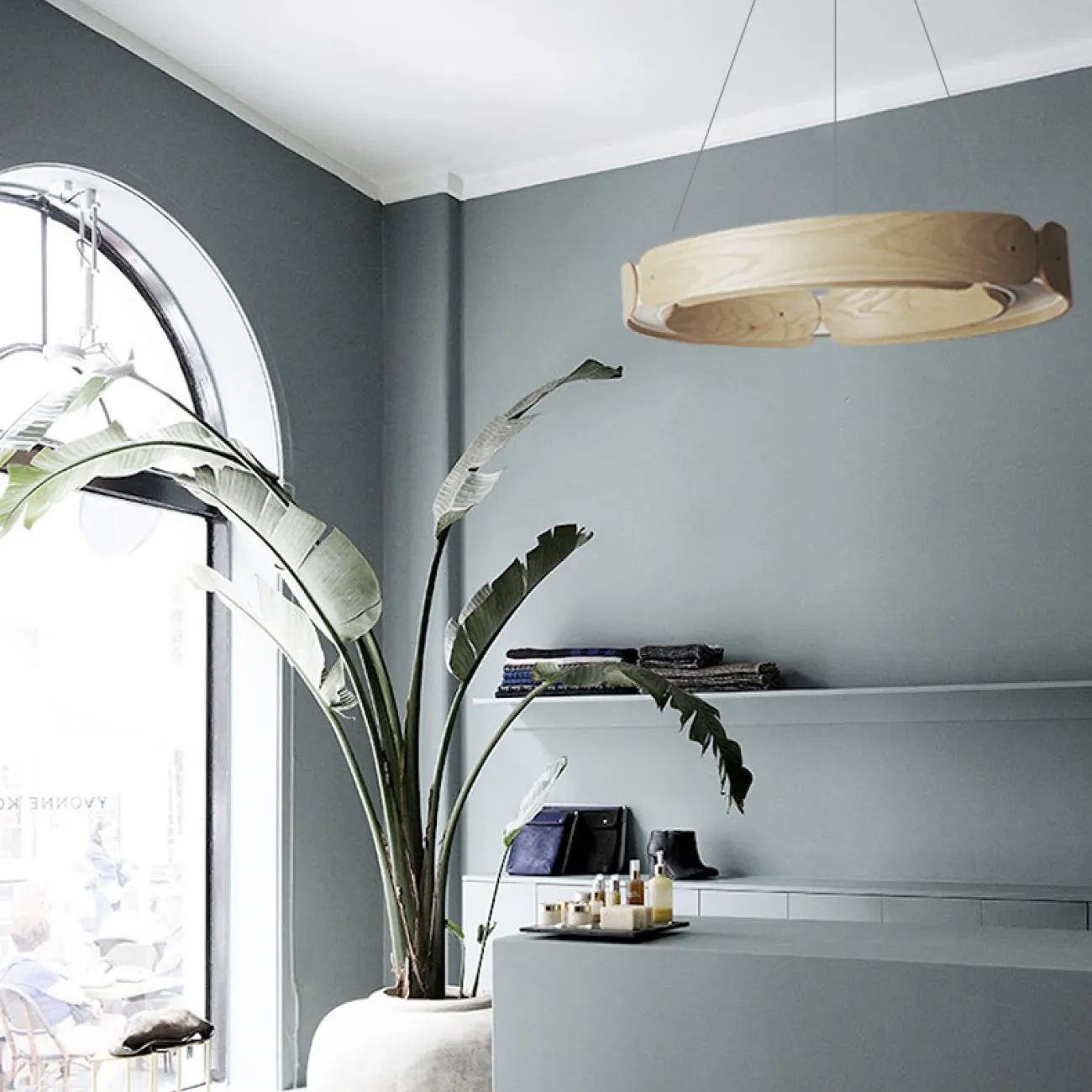 Подвесной кольцевой светильник RANGE 1 D55 Light wood от ImperiumLoft