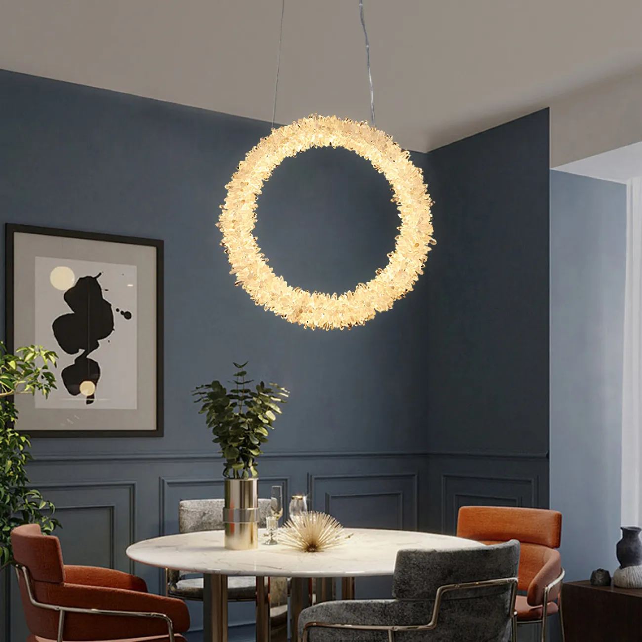 Подвесной светильник ROSLYN RING chrome D 60 от ImperiumLoft