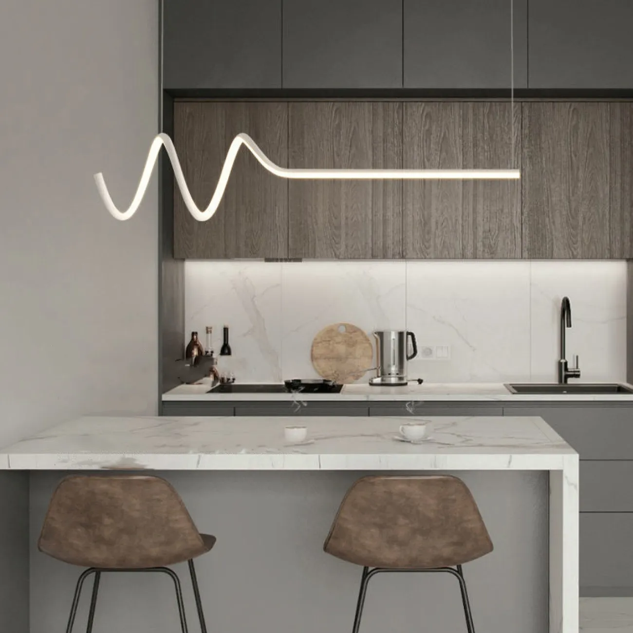 Подвесной светильник DAMARIS L120 White Трехцветный свет от ImperiumLoft