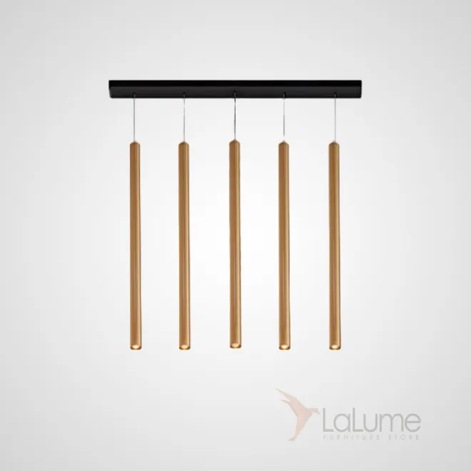 Готовая комбинация подвесных светодиодных светильников с трубчатыми плафонами оттенка латунь HARDER COMBO A L5 H60