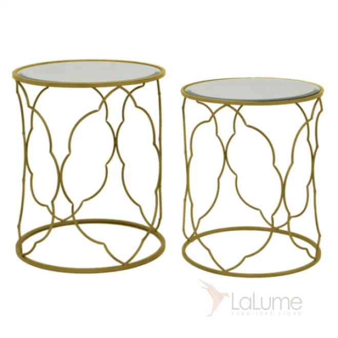 Набор из 2-х дизайнерских столов c зеркальной поверхностью Pattern от LaLume