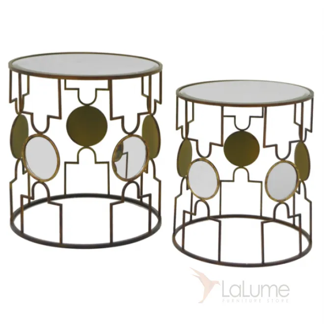 Набор из 2-х дизайнерских столов c зеркальной поверхностью Corona от LaLume