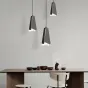 Готовая комбинация подвесных светильников c трапециевидным абажуром из ассиметричных пластин TORBEN TRIO White