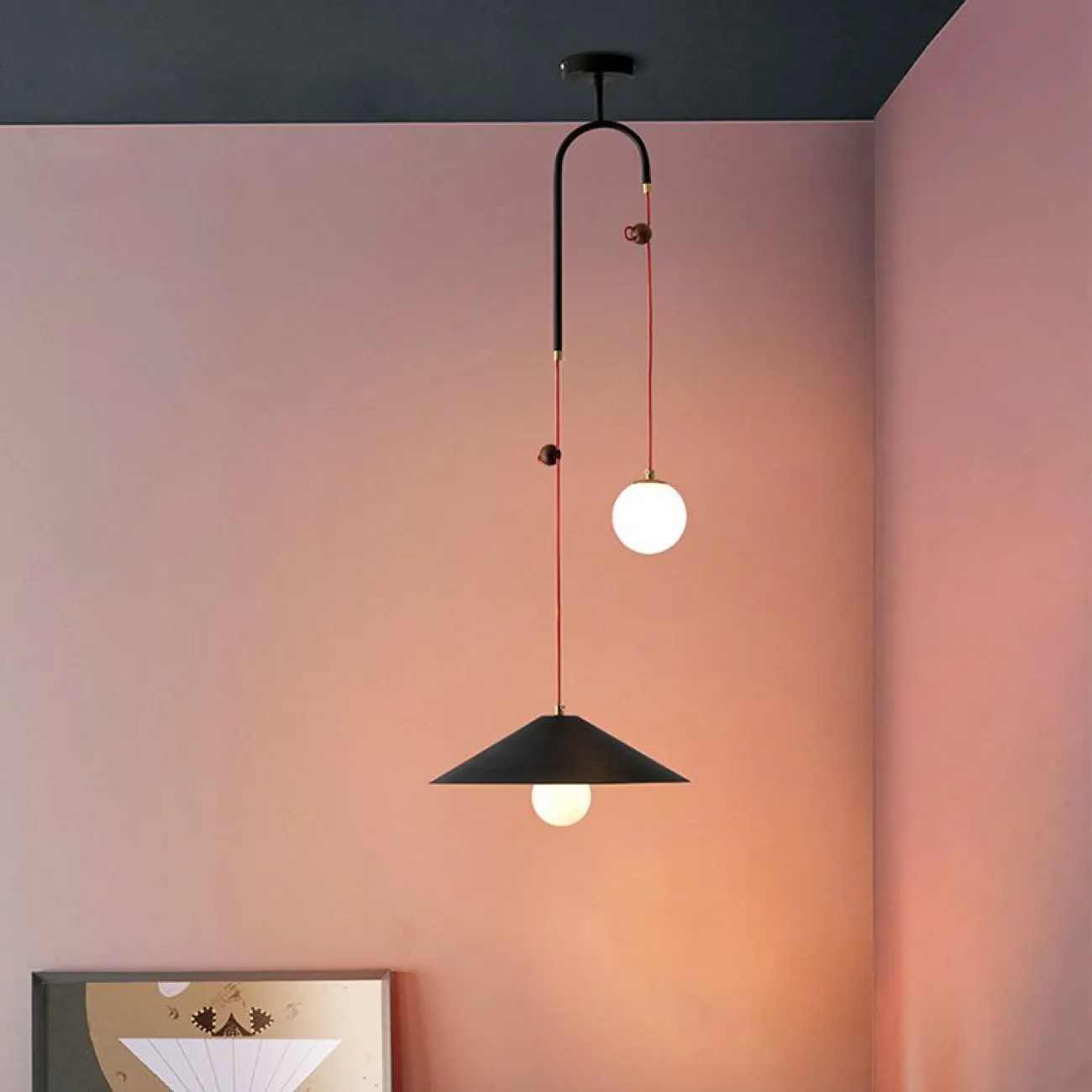 Подвесной светильник OFFSET Черный с черным проводом от ImperiumLoft