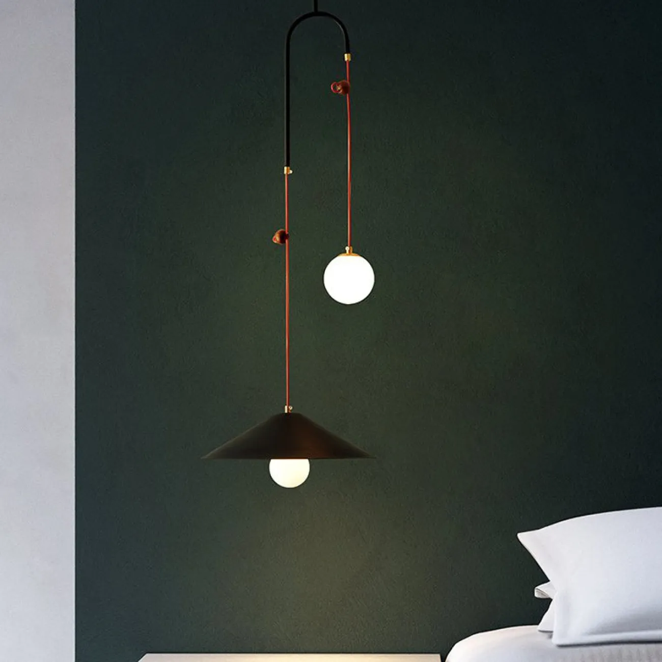 Подвесной светильник OFFSET Черный с черным проводом от ImperiumLoft