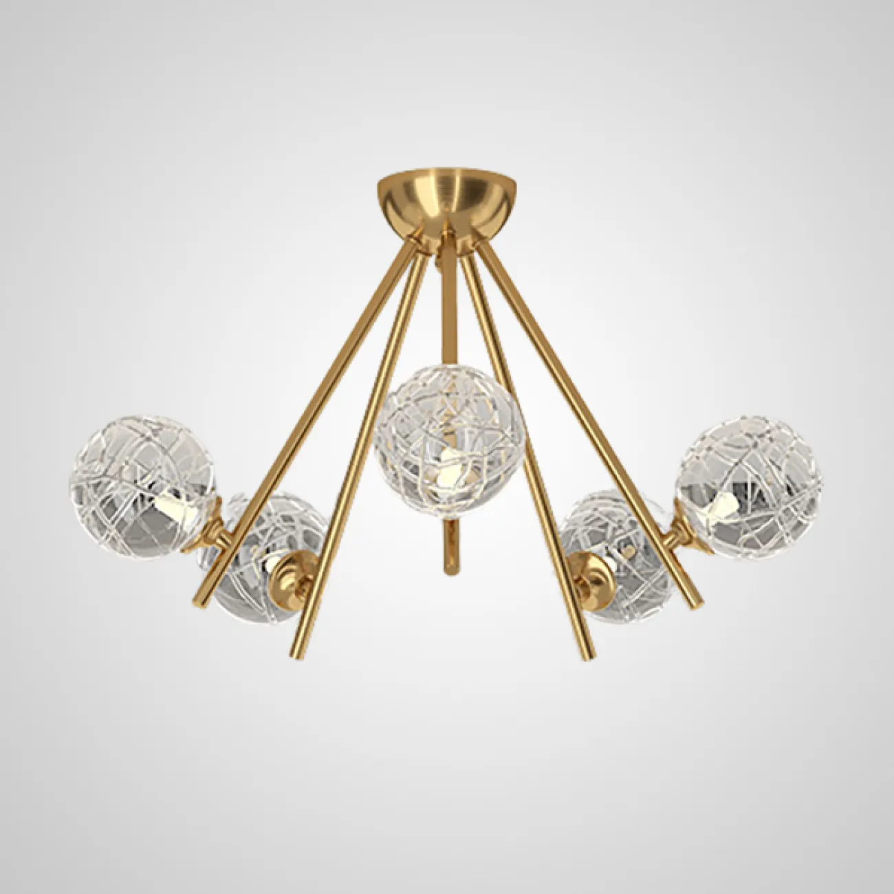 Потолочная люстра INGELA CH L9 Brass от ImperiumLoft
