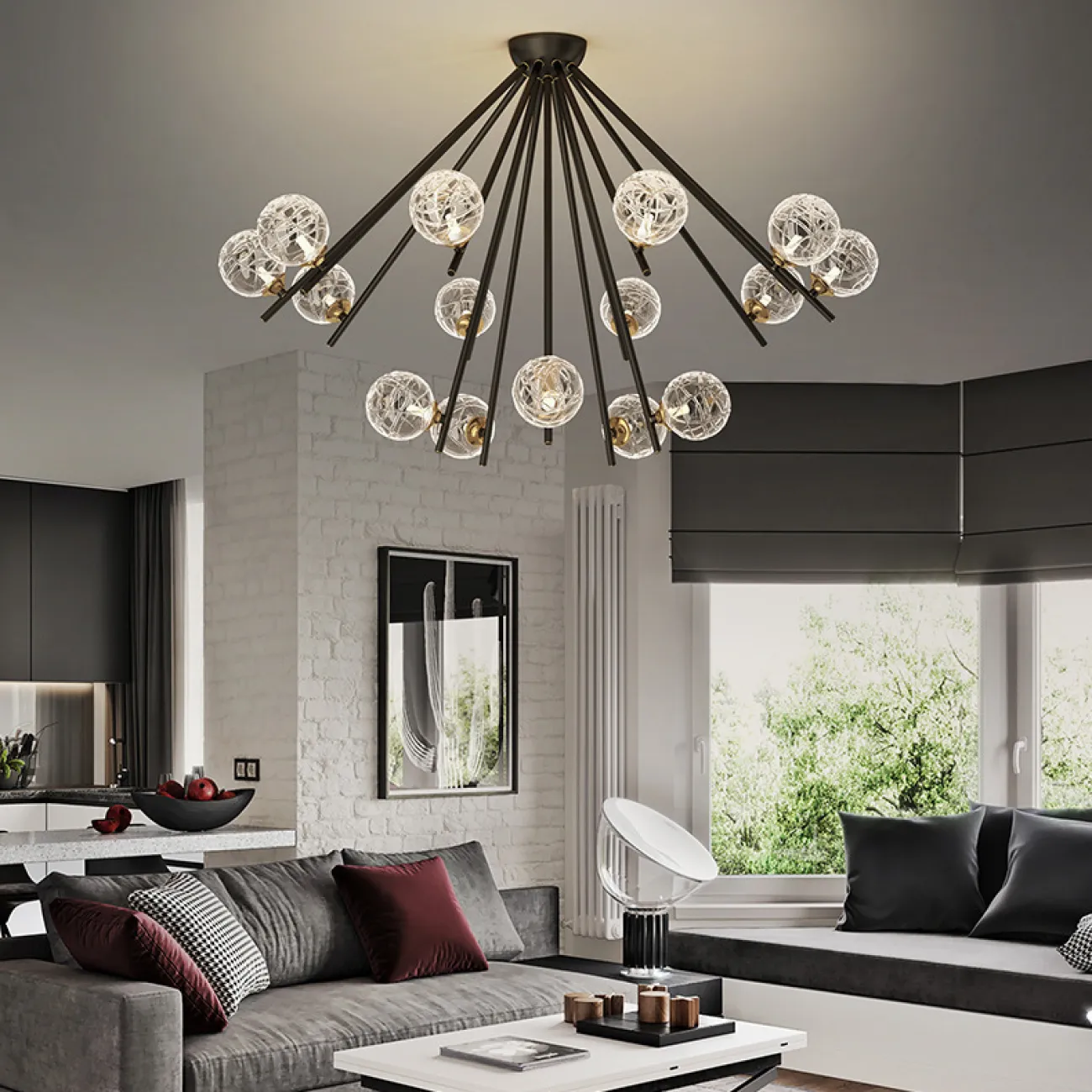 Потолочная люстра INGELA CH L5 Brass от ImperiumLoft