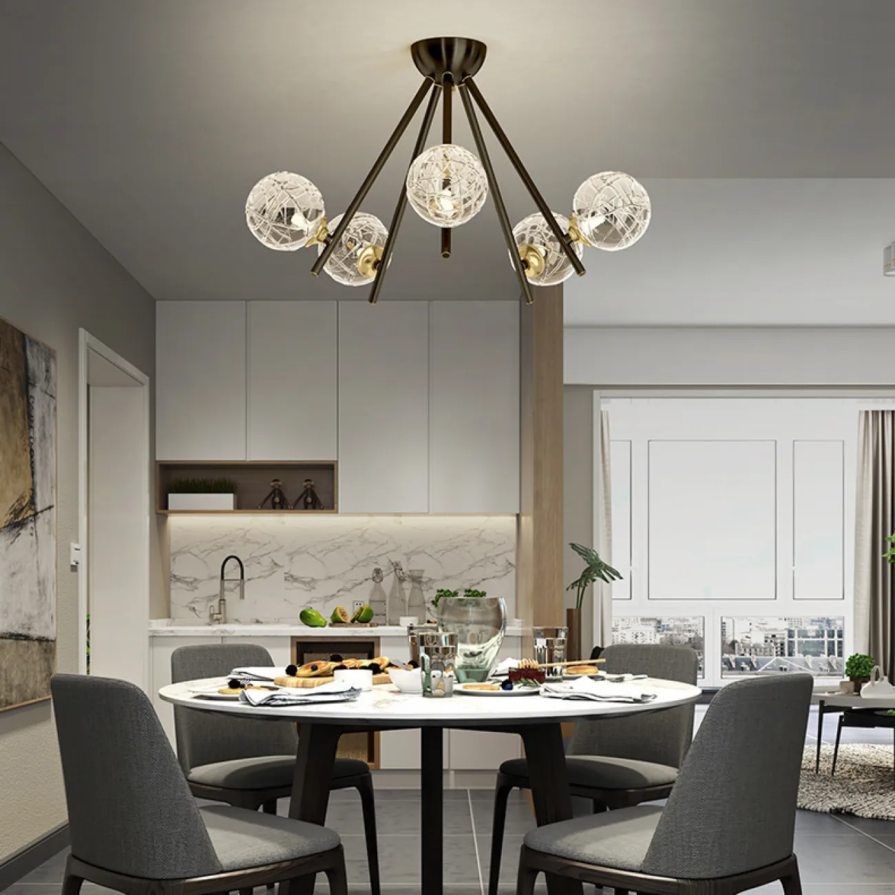 Потолочная люстра INGELA CH L5 Brass от ImperiumLoft