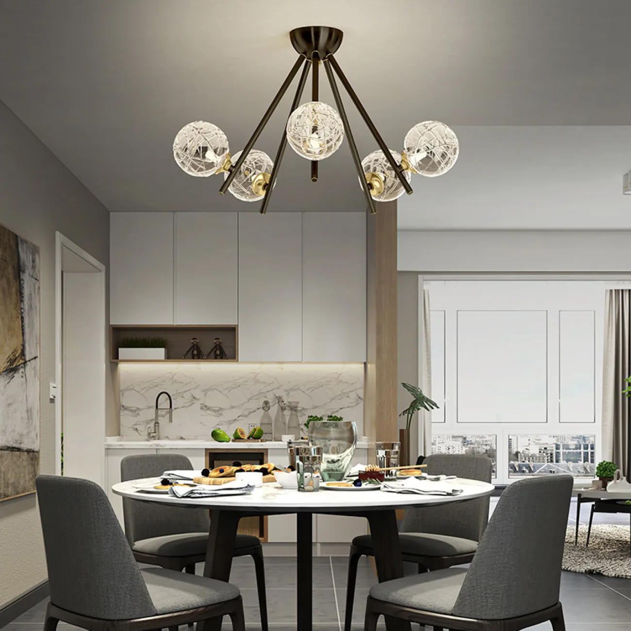 Потолочная люстра INGELA CH L9 Black от ImperiumLoft