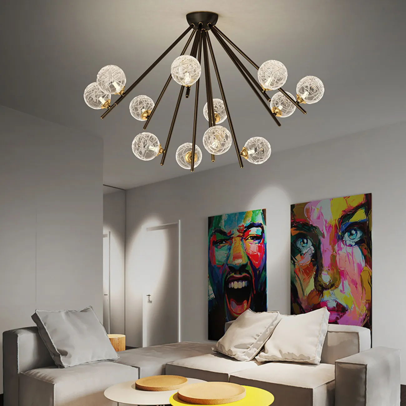 Потолочная люстра INGELA CH L5 Brass от ImperiumLoft