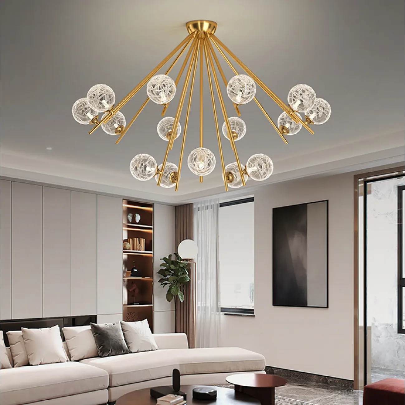 Потолочная люстра INGELA CH L5 Brass от ImperiumLoft