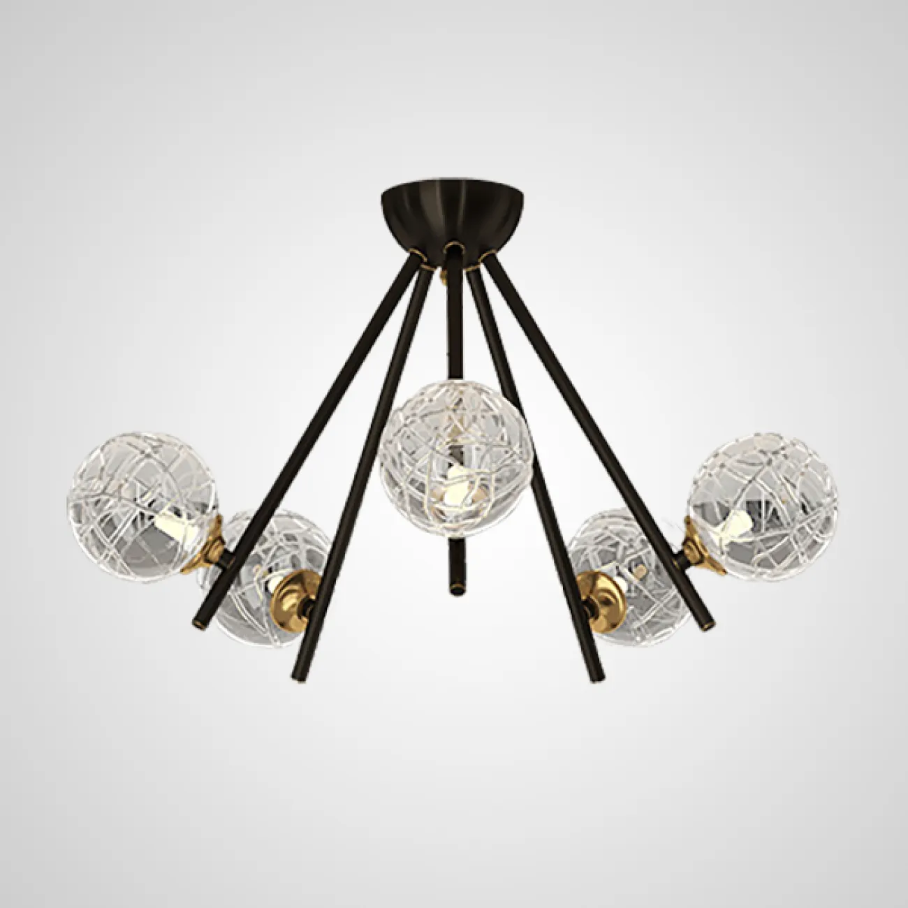 Потолочная люстра INGELA CH L9 Black от ImperiumLoft