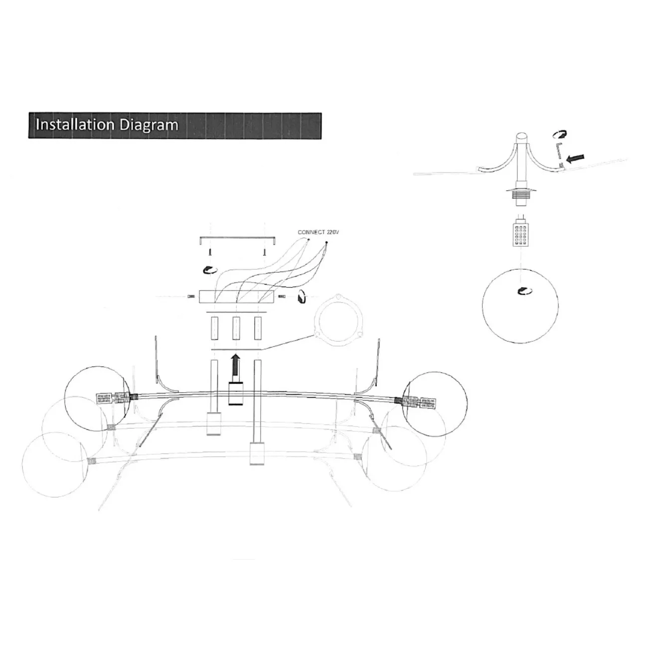 Потолочная люстра MATISSE B D80 Gold Multicolor от ImperiumLoft