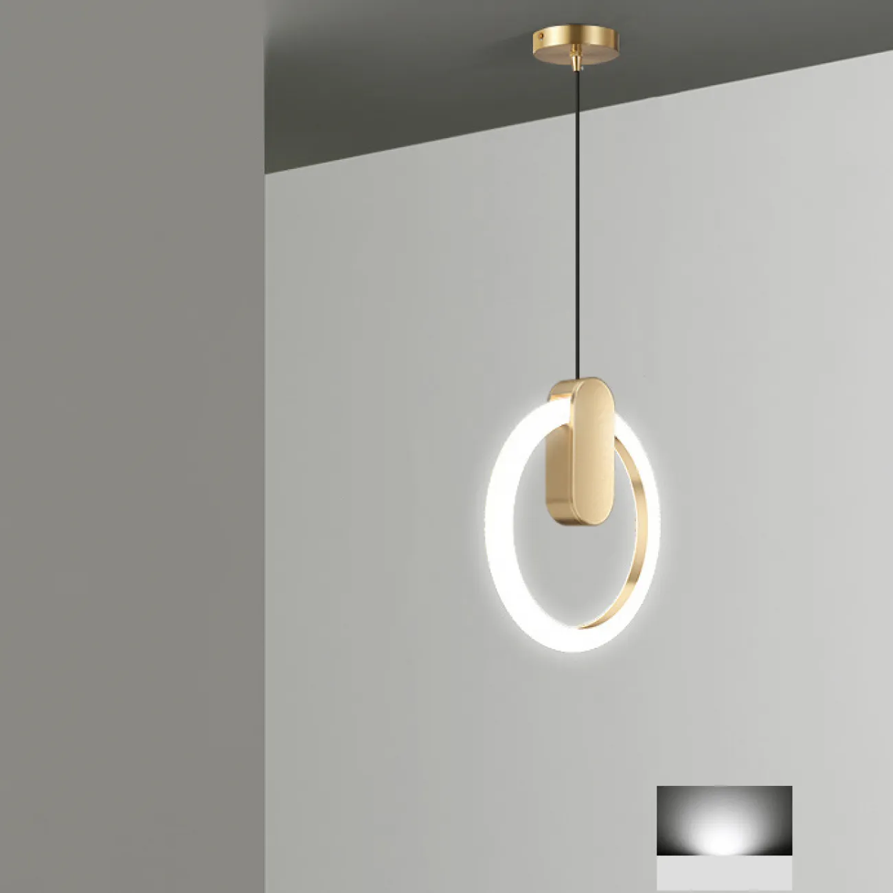 Подвесной светильник GINA D20 Black Трехцветный свет от ImperiumLoft