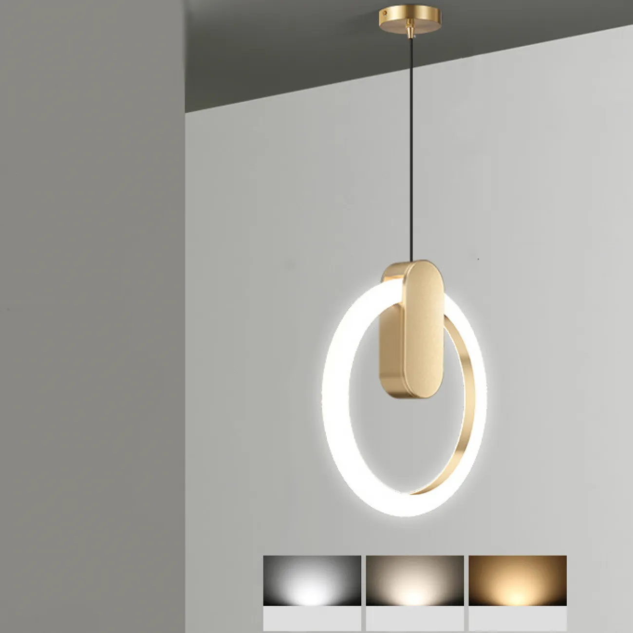 Подвесной светильник GINA D20 Black Трехцветный свет от ImperiumLoft