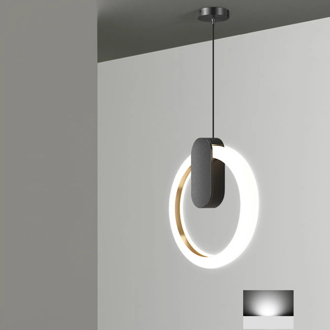 Подвесной светильник GINA D20 Black Трехцветный свет от ImperiumLoft