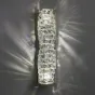 Настенный светодиодный светильник с прямоугольным плафоном из составных хрустальных слитков на хромированном основании CARE WALL H45 Chrome