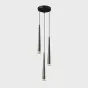 Готовая комбинация подвесных светодиодных светильников с плафонами удлиненной конической формы и декором в виде хрустальных камней MAGRIT LUX MORE L3 Black