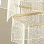 Готовая комбинация подвесных светодиодных светильников c прозрачными прямоугольными плафонами с клетчатой гравировкой AKSELINE D80