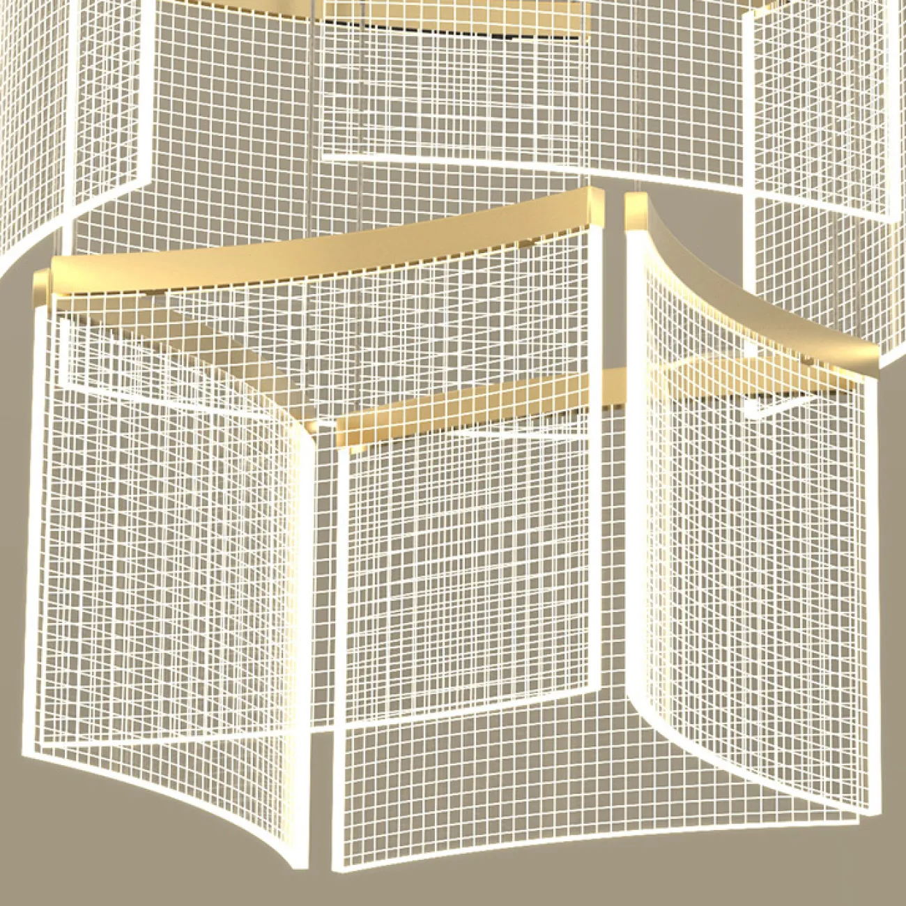 Готовая комбинация подвесных светодиодных светильников c прозрачными прямоугольными плафонами с клетчатой гравировкой AKSELINE D80