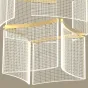 Готовая комбинация подвесных светодиодных светильников c прозрачными прямоугольными плафонами с клетчатой гравировкой AKSELINE D80