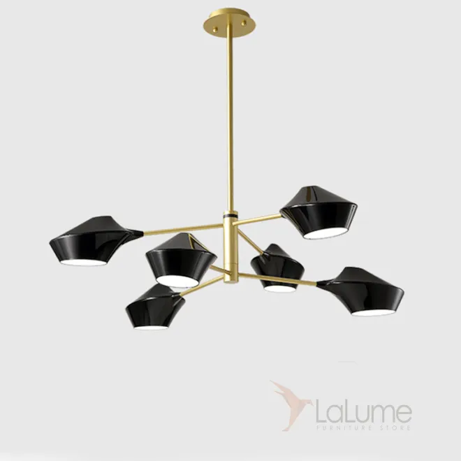Люстра на штанге LANT D95 6 lamps Gold/Black от ImperiumLoft