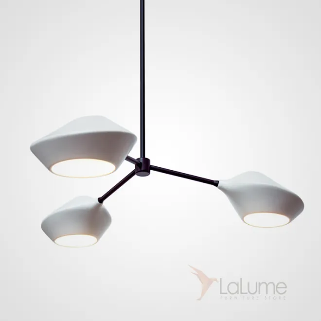 Люстра на штанге LANT D65 3 lamps Black/White от ImperiumLoft
