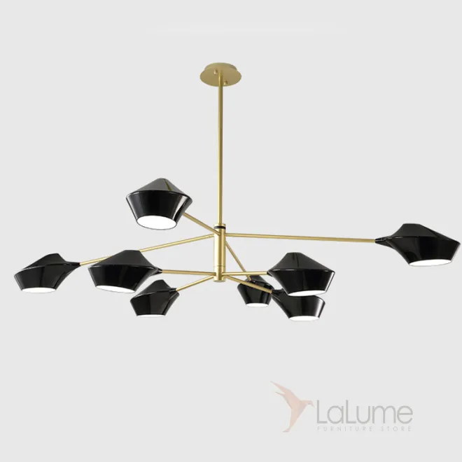 Люстра на штанге LANT D150 8 lamps Gold/Black от ImperiumLoft