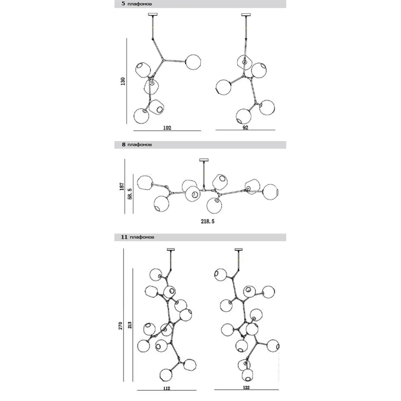 Люстра Адель Branching Bubble Chandelier от ImperiumLoft