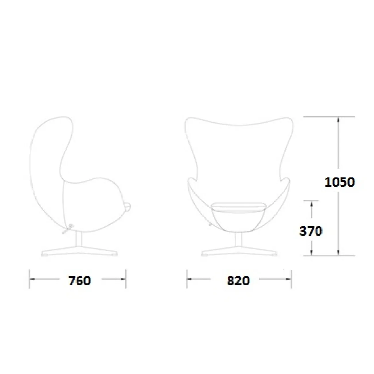 Кресло Egg Aviator designed by Arne Jacobsen от LaLume