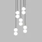 Готовая комбинация подвесных светодиодных светильников c шарообразными плафонами и купольными рассеивателями ROCCO COMBO A 5 подвесов