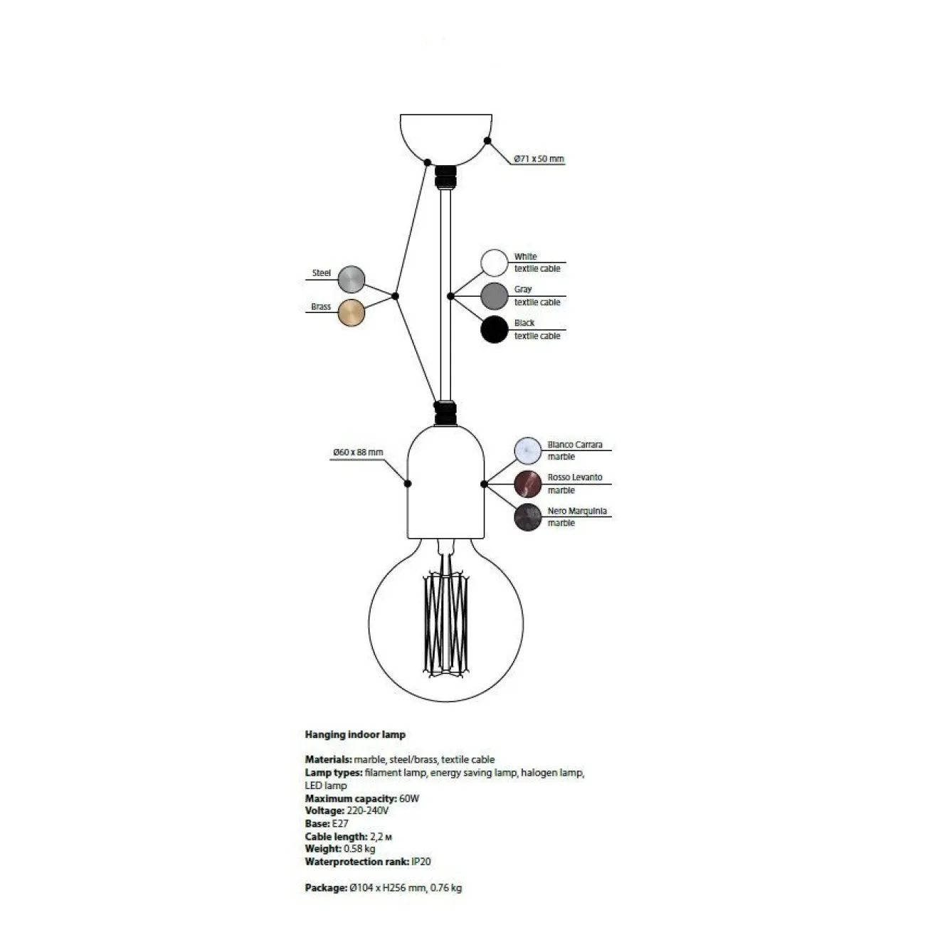 Подвесной светильник Marmor Veldi от ImperiumLoft Подвесной светильник Marmor Veldi от ImperiumLoft