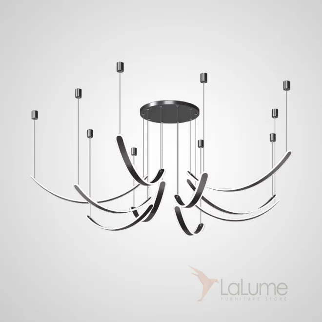 Готовая комбинация подвесных светодиодных светильников c вытянутыми изогнутыми плафонами со скругленными краями TEOLINE L40+60 L10