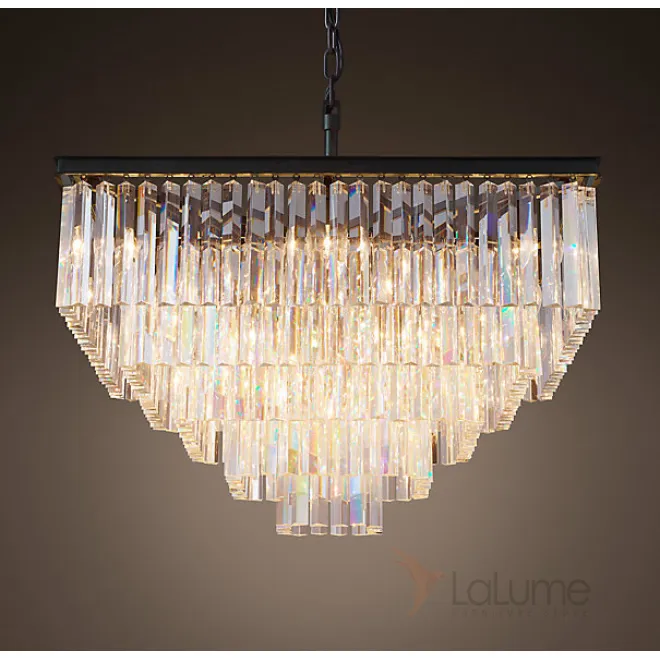 Люстра RH 1920s Odeon Clear Glass Fringe Chandelier - 5 square от LaLume
