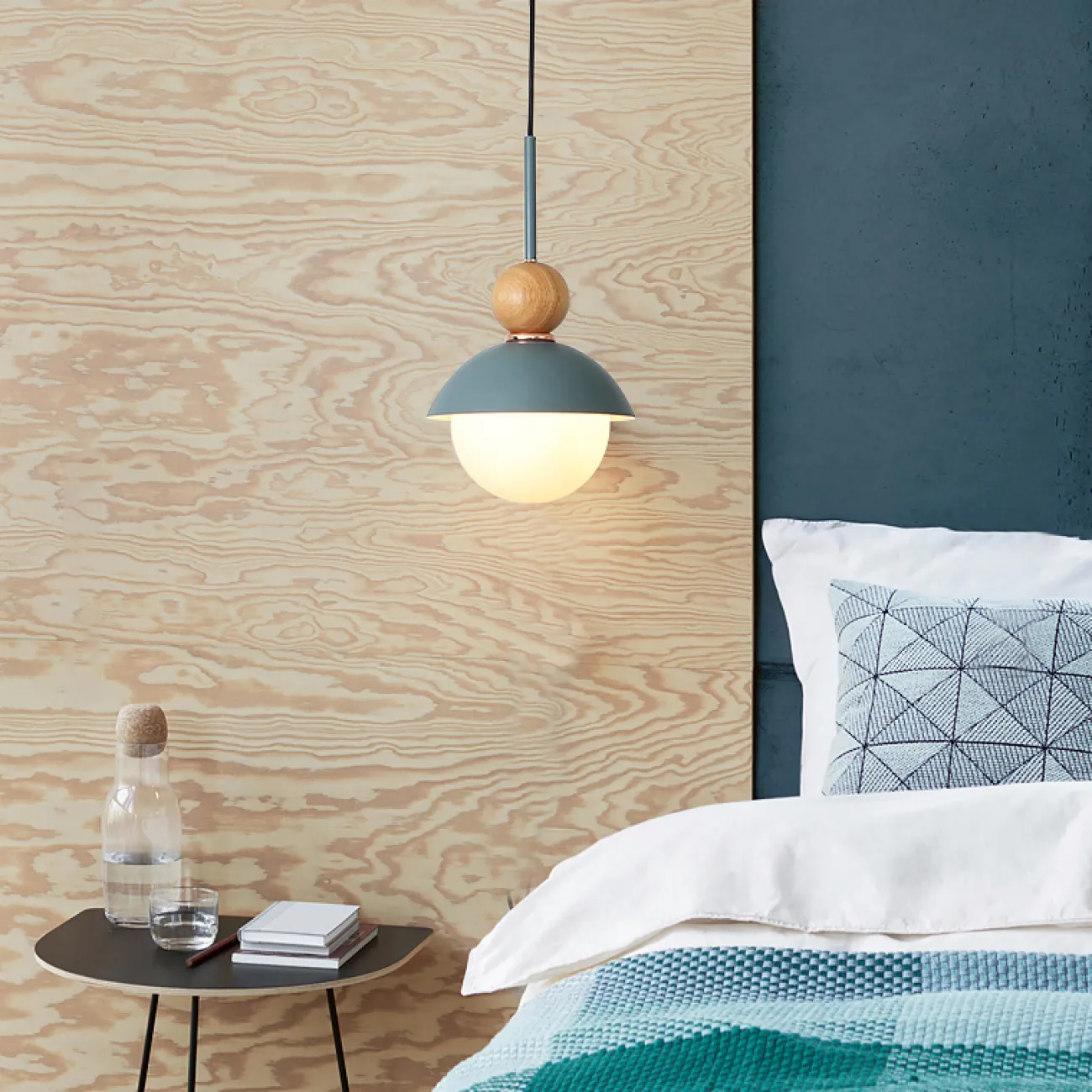 Подвесной светильник POMPON WOOD Синий от ImperiumLoft