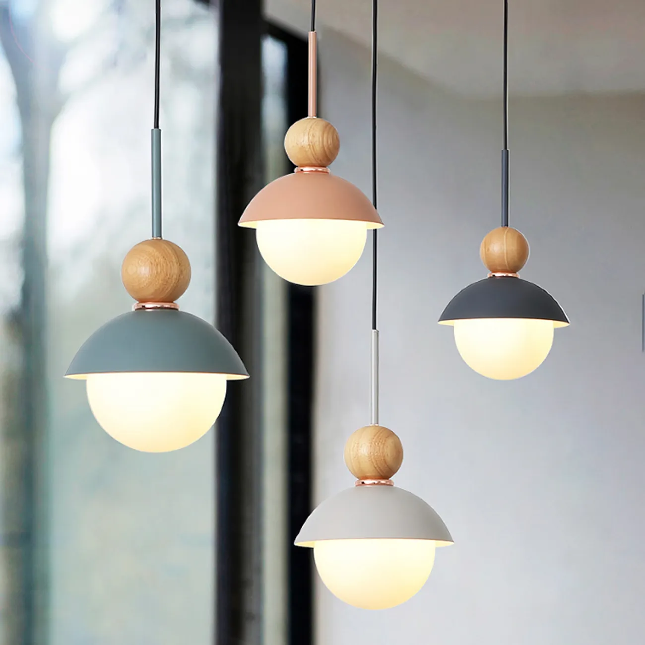 Подвесной светильник POMPON WOOD Синий от ImperiumLoft