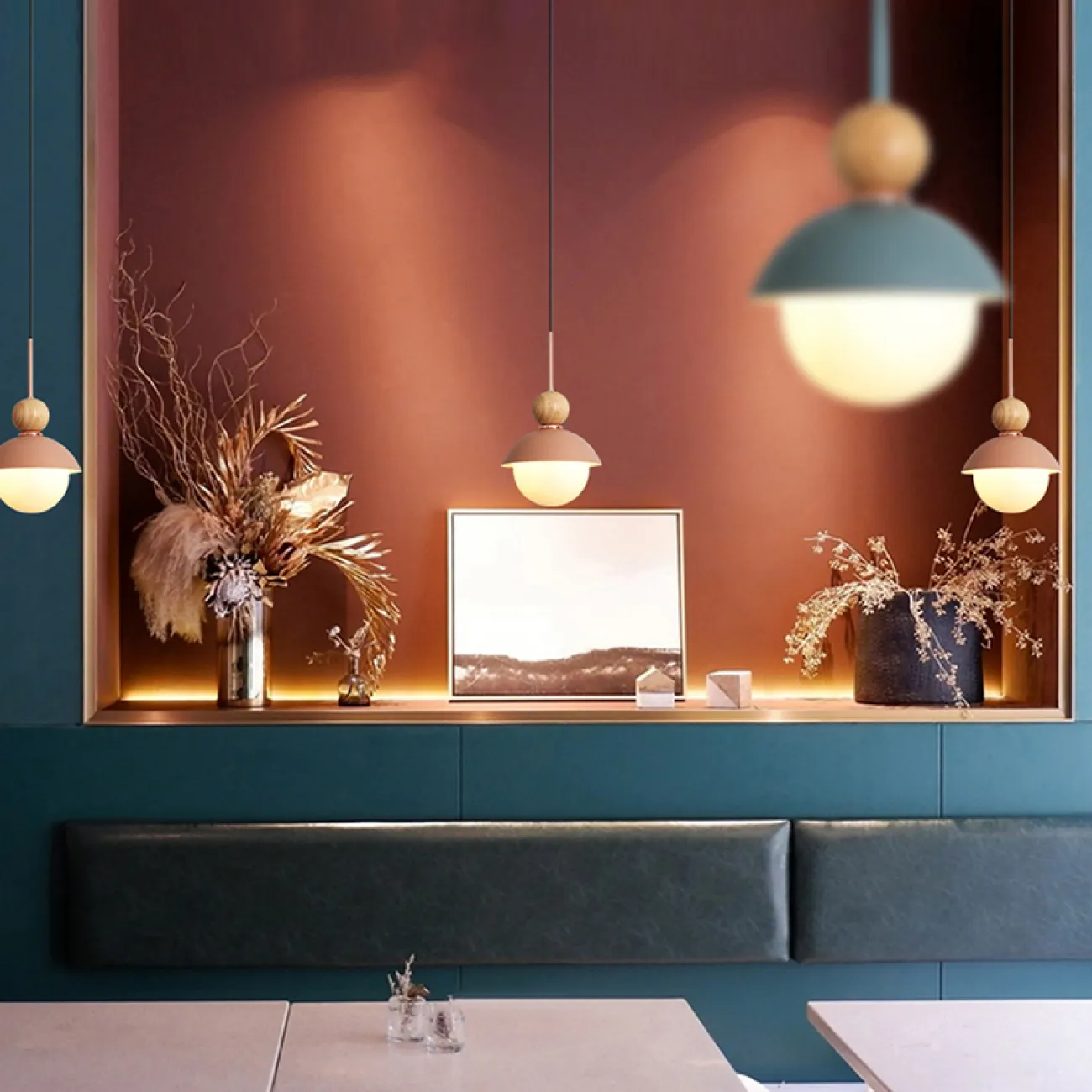 Подвесной светильник POMPON WOOD Синий от ImperiumLoft