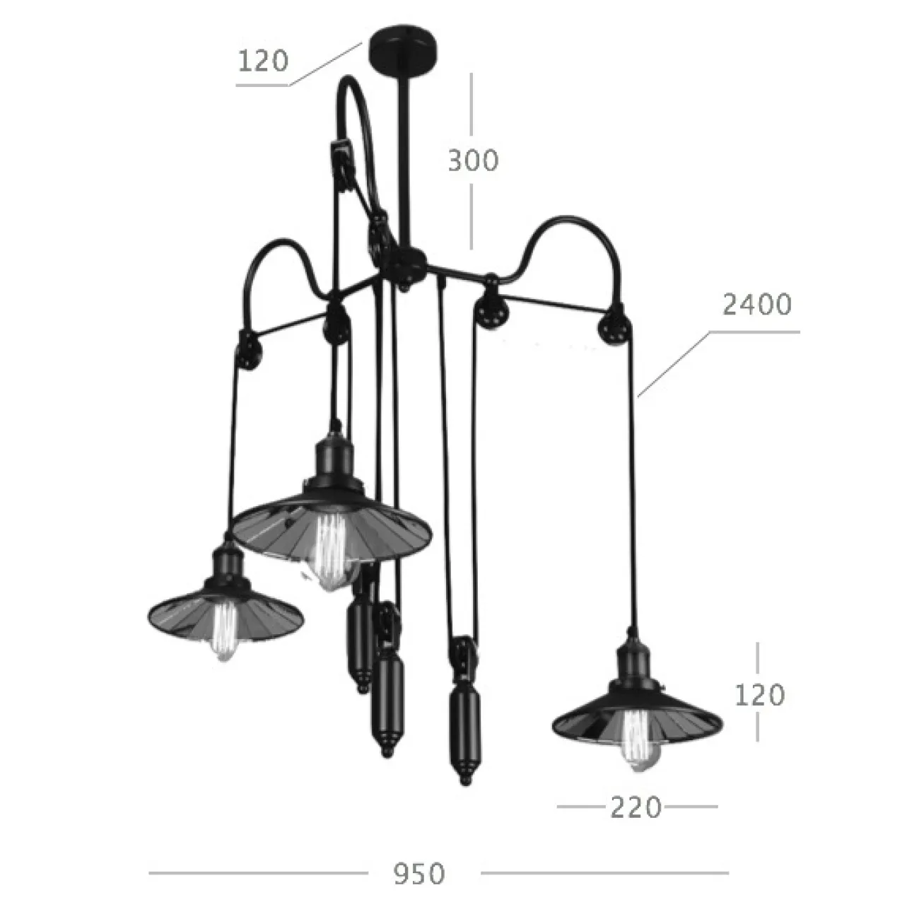 Люстра Loft Cone Pendant Reflector Balance 3 от LaLume