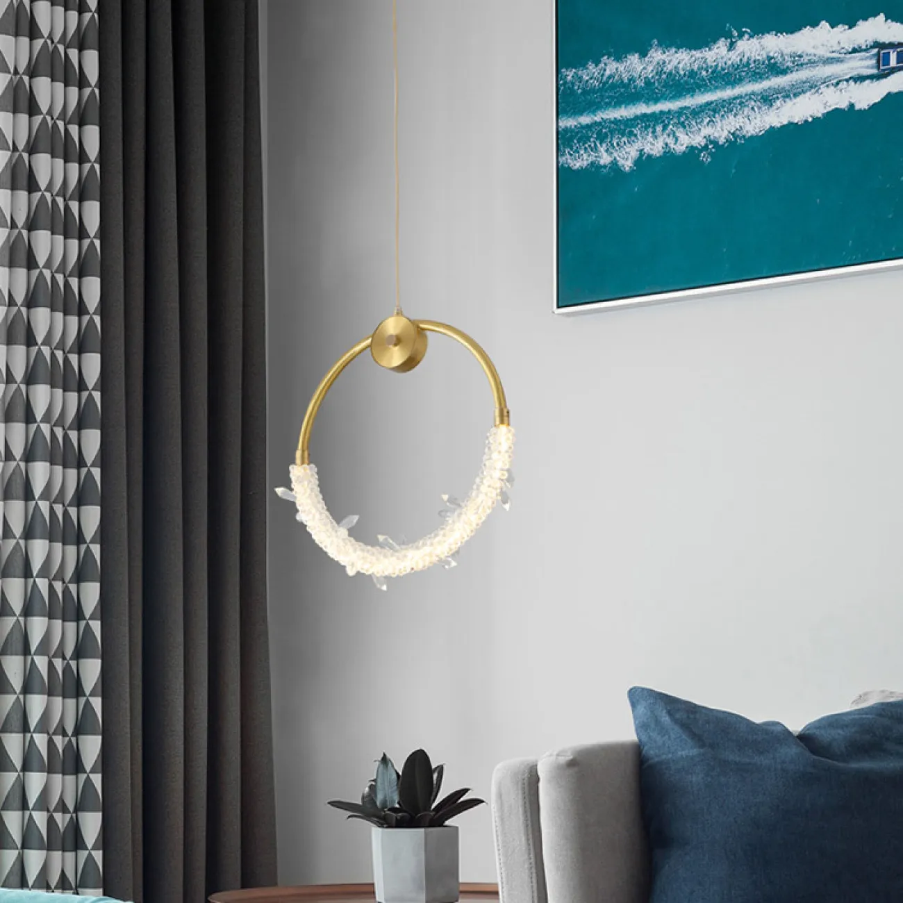 Подвесной светильник ACOSTA brass D 46 от ImperiumLoft