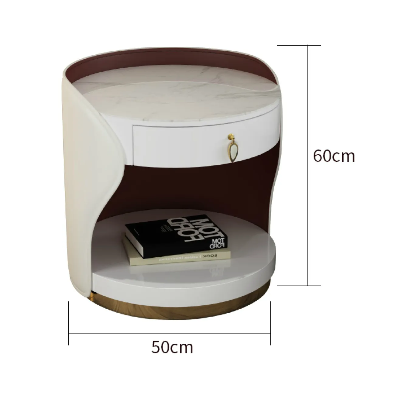 Дизайнерская кожаная прикроватная тумба - LaLume-TT00143