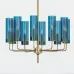 Люстра Hans-Agne Jakobsson Brass Blue Glass Tube Chandelier 6 Hans-Agne Jakobsson