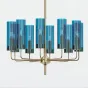 Люстра Hans-Agne Jakobsson Brass Blue Glass Tube Chandelier 6 Hans-Agne Jakobsson от ImperiumLoft
