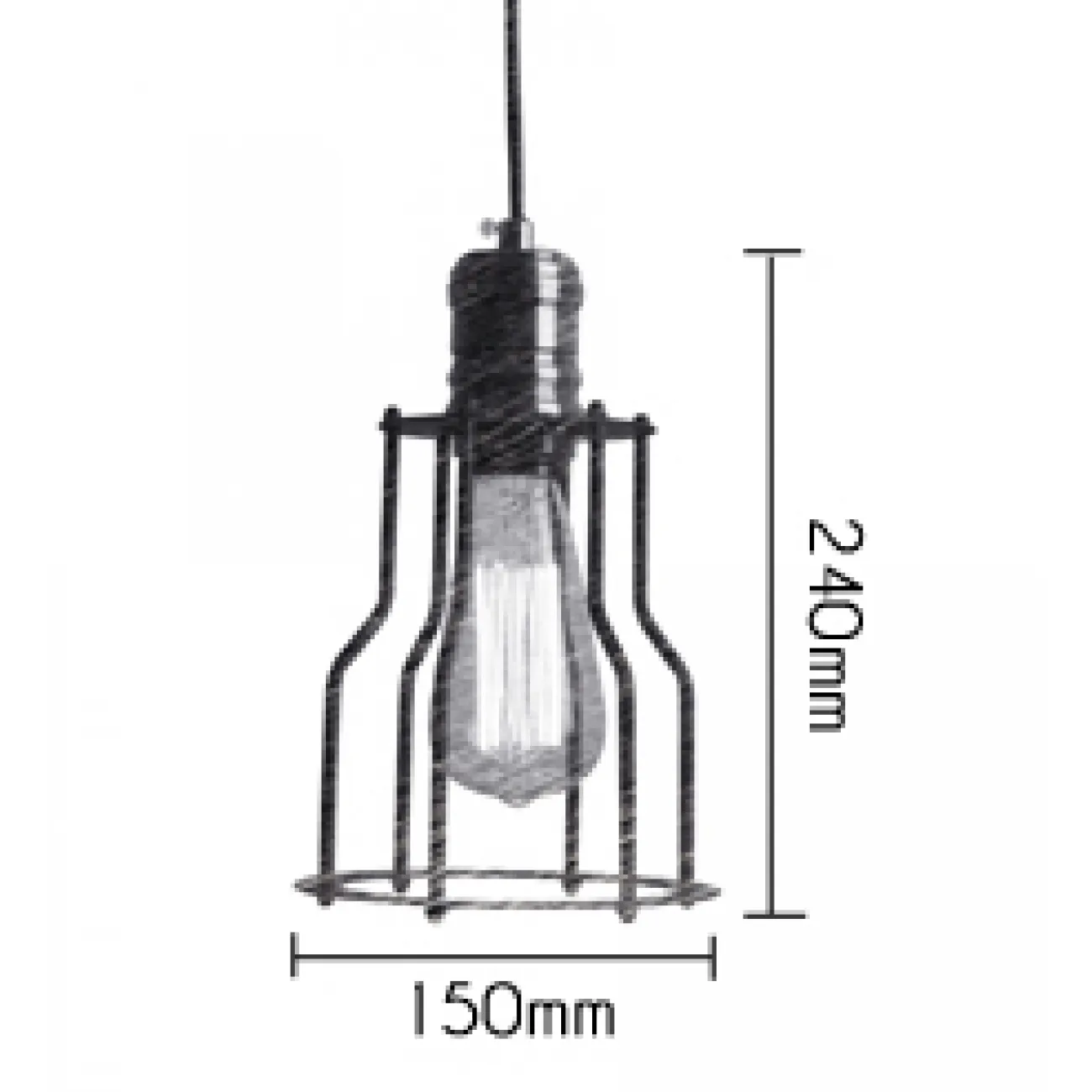 Потолочный светильник Loft Industrial Cage Filament Pendant от LaLume