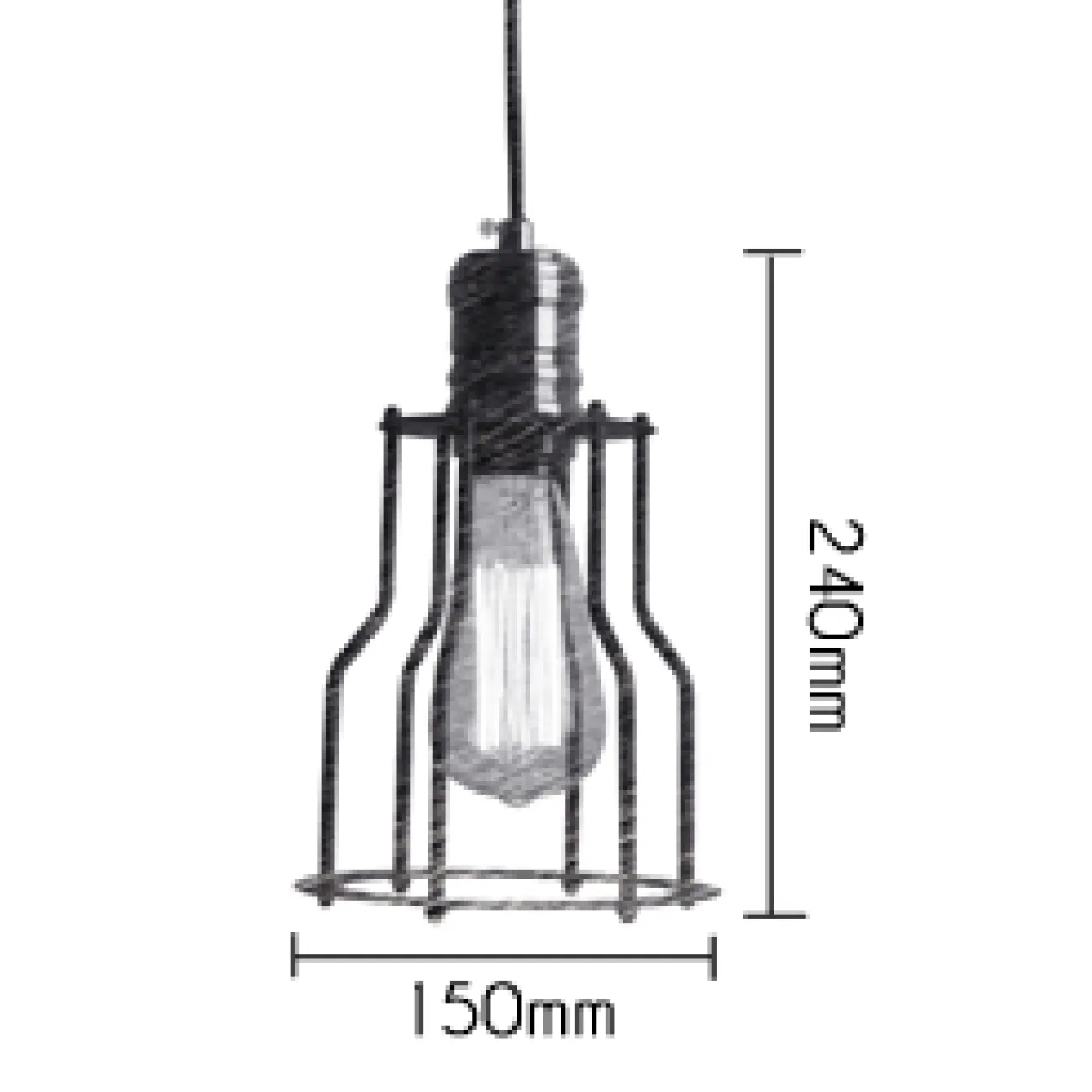 Потолочный светильник Loft Industrial Cage Filament Pendant от LaLume