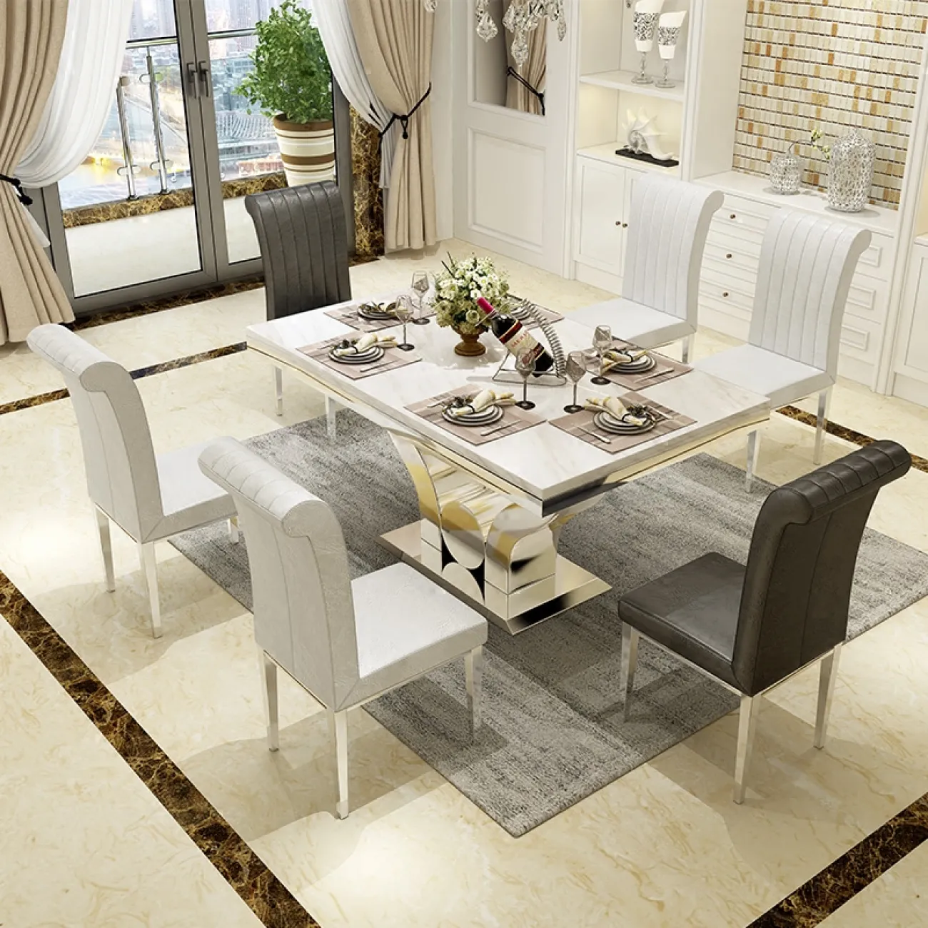 Дизайнерский обеденный стол LaLume-AZ00295 Дизайнерский обеденный стол LaLume-AZ00295