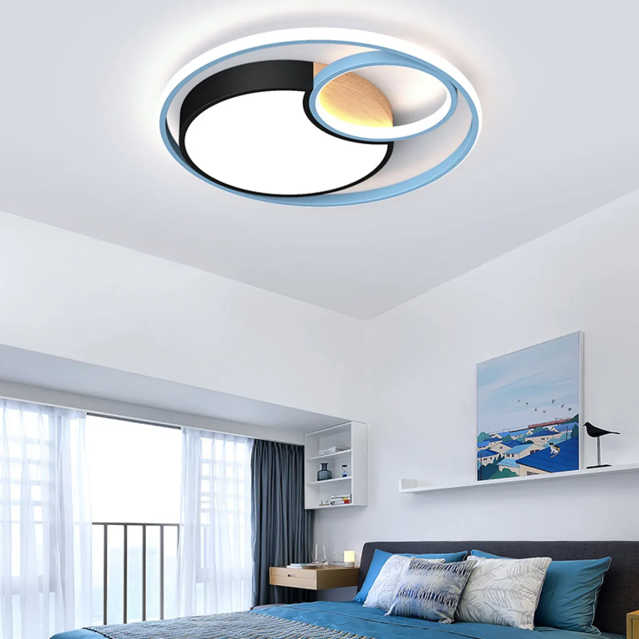 Серия потолочных светодиодных светильников в виде светящихся дисков с декором из светлого дерева LAUST D40 Grey Серия потолочных светодиодных светильников в виде светящихся дисков с декором из светлого дерева LAUST D40 Grey