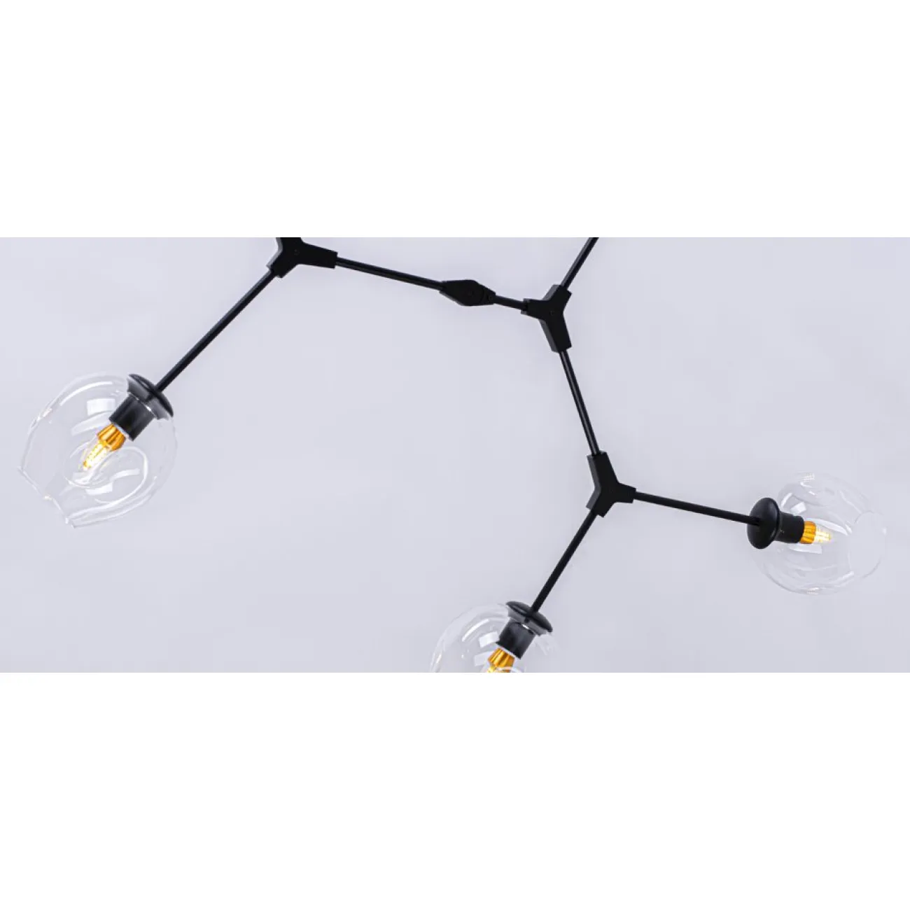 Люстра Сrumpled Glass Bubble Chandelier Black 6 плафонов